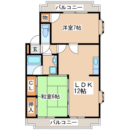 ねぎはらコーポ　Ａ棟の物件間取画像